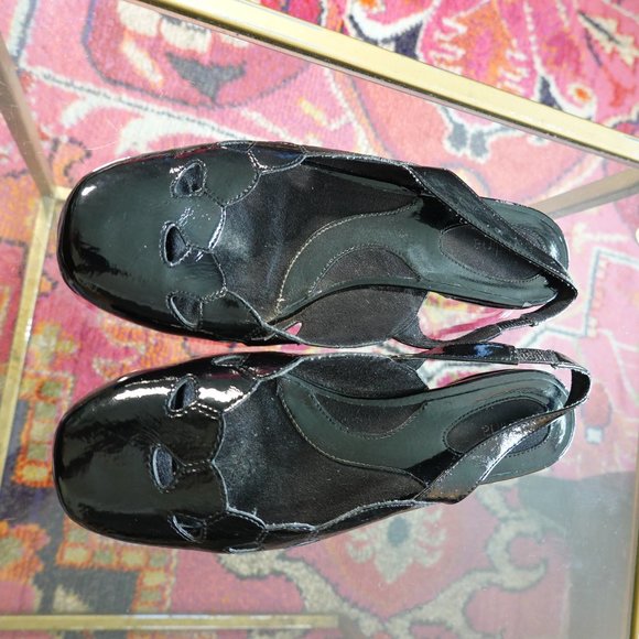Perlina Black Patent Slingback Flats Size 8.5M (New/Never Worn) - Picture 5 of 16
